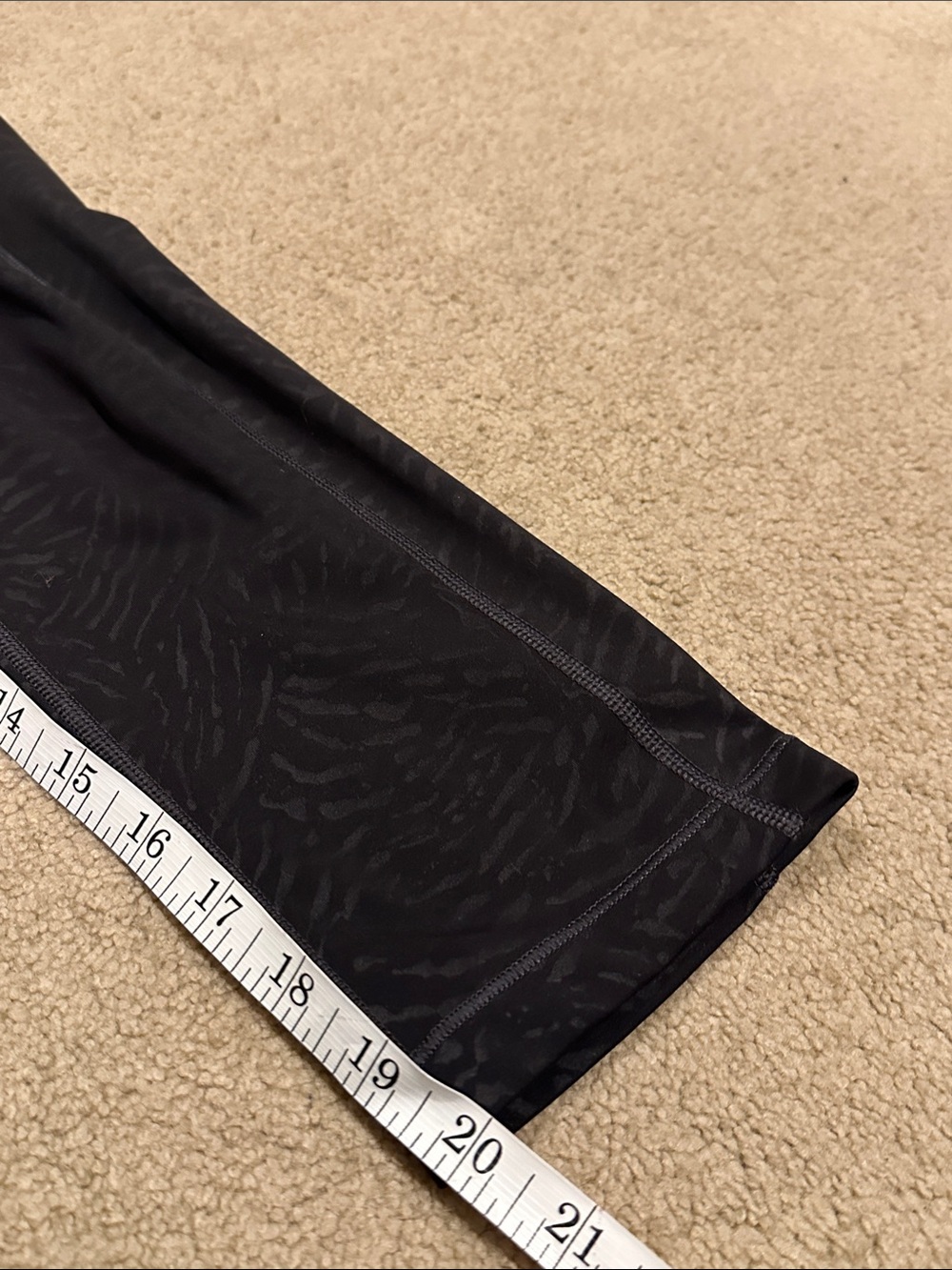 Athleta Black Capri with Subtle Print and Stash Pocket - Picture 4 of 6
